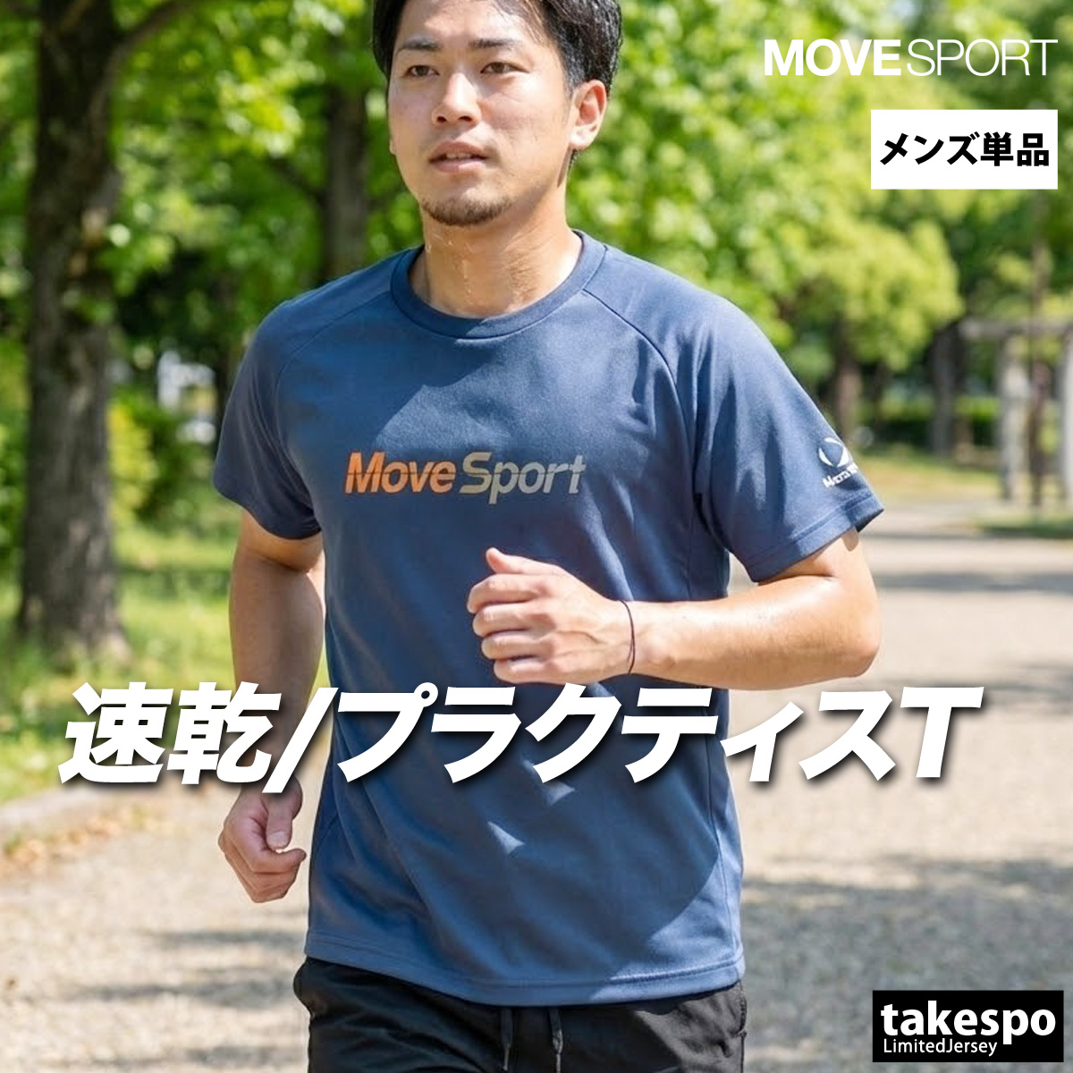 テラウエア(Lサイズ)上 MOVESPORT ムーブスポーツ Tシャツ メンズ デサント 半袖 吸汗 速乾