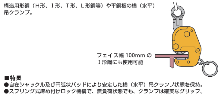 スーパーツール 自在型横吊クランプ 1ton GVC1E （自在シャックル