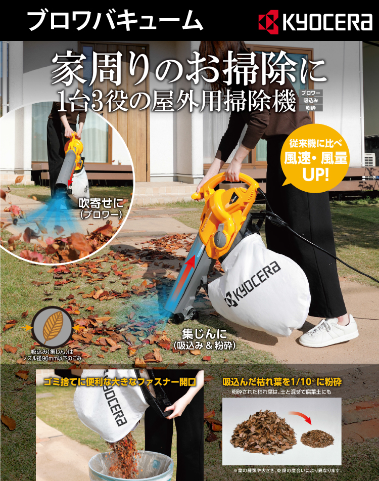 京セラ (リョービ/RYOBI) ブロワ ブロワバキューム RESV-1000A 粉砕