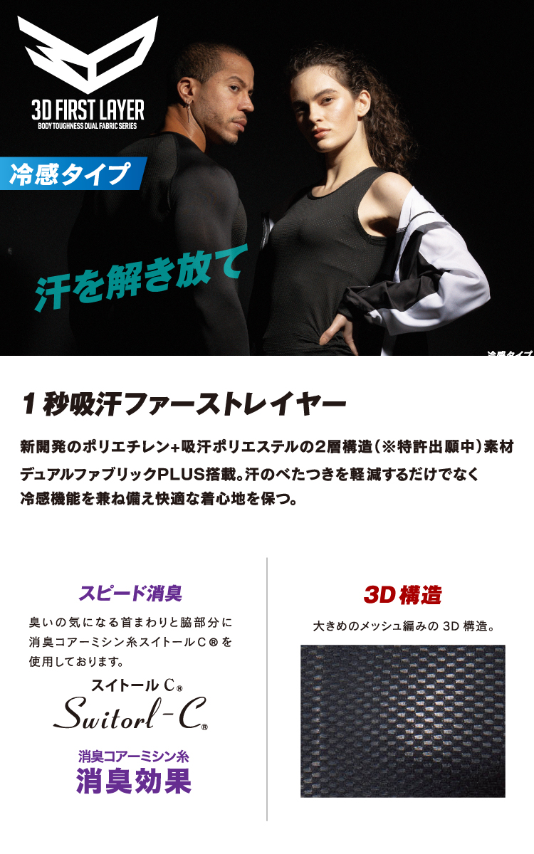 おたふく手袋 冷感メッシュインナー ノースリーブクルーネックシャツ