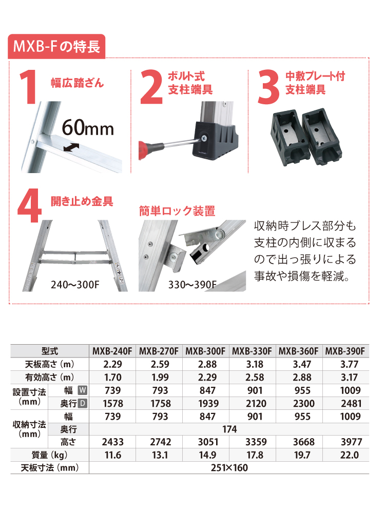 ALINCO(アルインコ) 専用脚立 MXB270F 天板高さ(m):2.59 使用質量 ALINCO(アルインコ) 専用脚立 MXB270F 天板高さ(m):2.59 使用質量