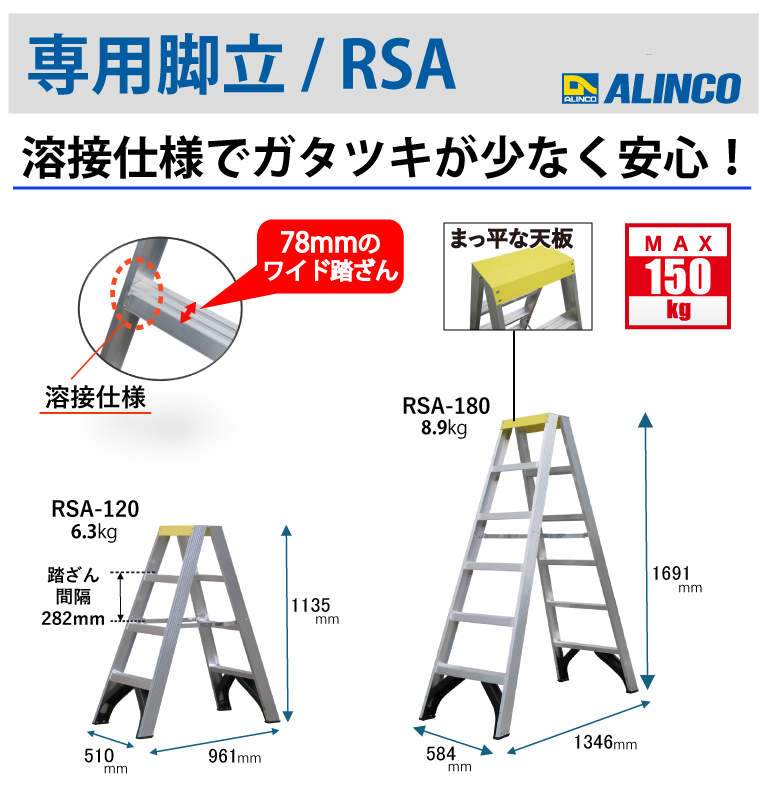 ALINCO（アルインコ） (配送先法人限定) 専用脚立 RSA-180 天板高さ(m