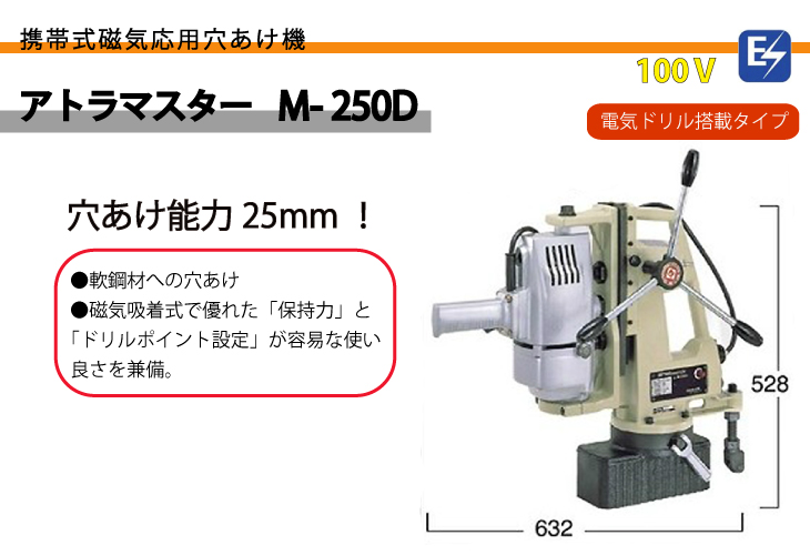 日東工器 アトラマスター 携帯式 磁気応用穴あけ機 穴あけ能力25mm