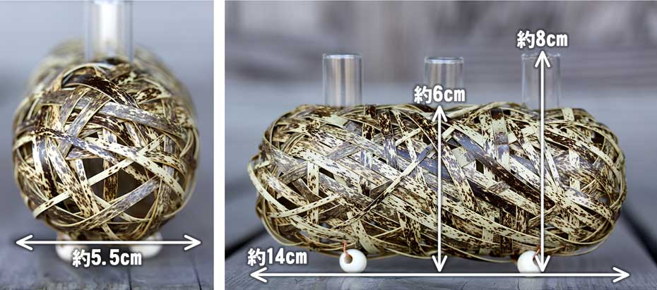 虎竹花籠 三連花入 : 虎斑竹専門店 竹虎 - 通販 - Yahoo!ショッピング