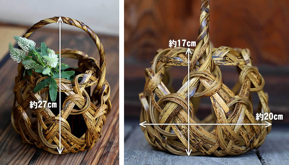 虎竹花籠 渦潮 : 虎斑竹専門店 竹虎 - 通販 - Yahoo!ショッピング