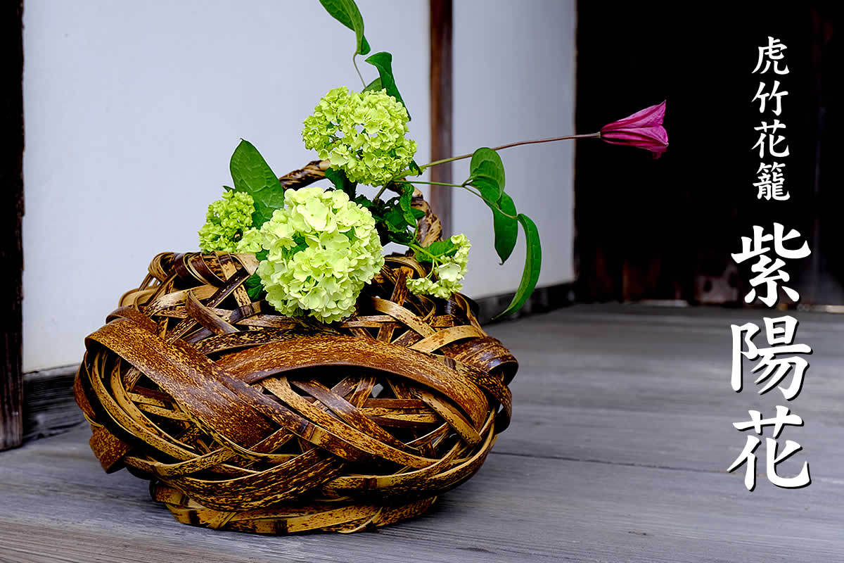 虎竹花籠 紫陽花 : 虎斑竹専門店 竹虎 - 通販 - Yahoo!ショッピング