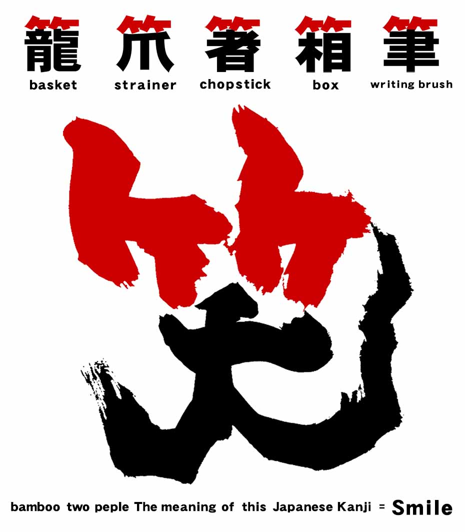 竹冠の漢字と笑う漢字