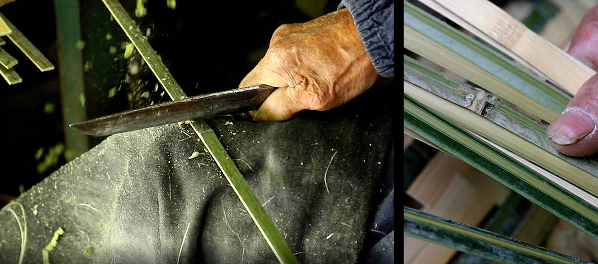 竹ヒゴの磨き