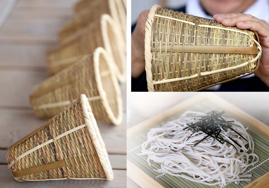 特別限定価格）国産そば振り笊（うどんふり） 竹製の振りざる 蕎麦