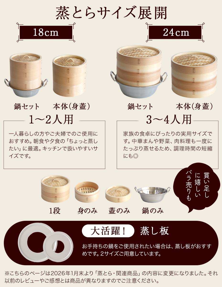 国産）蒸篭用蒸し板（受け台）10〜24cmの蒸篭対応 内径20、27cmの鍋