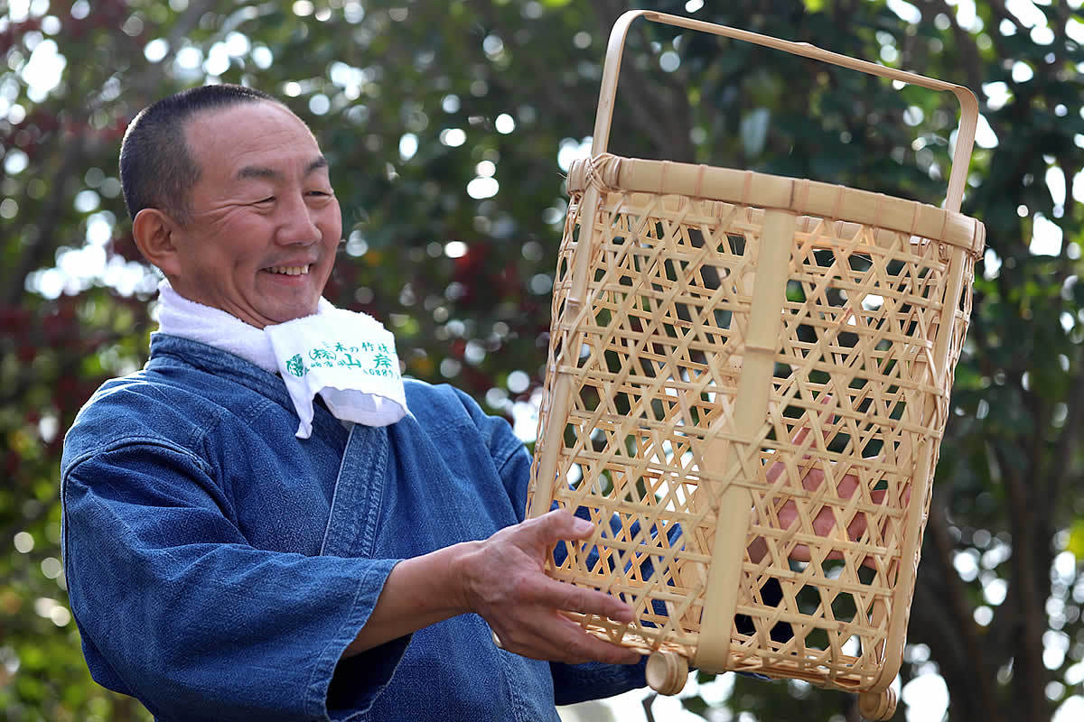 竹細工 ３段籠 職人技 竹細工 3段籠 職人技 竹細工 3段籠 職人技