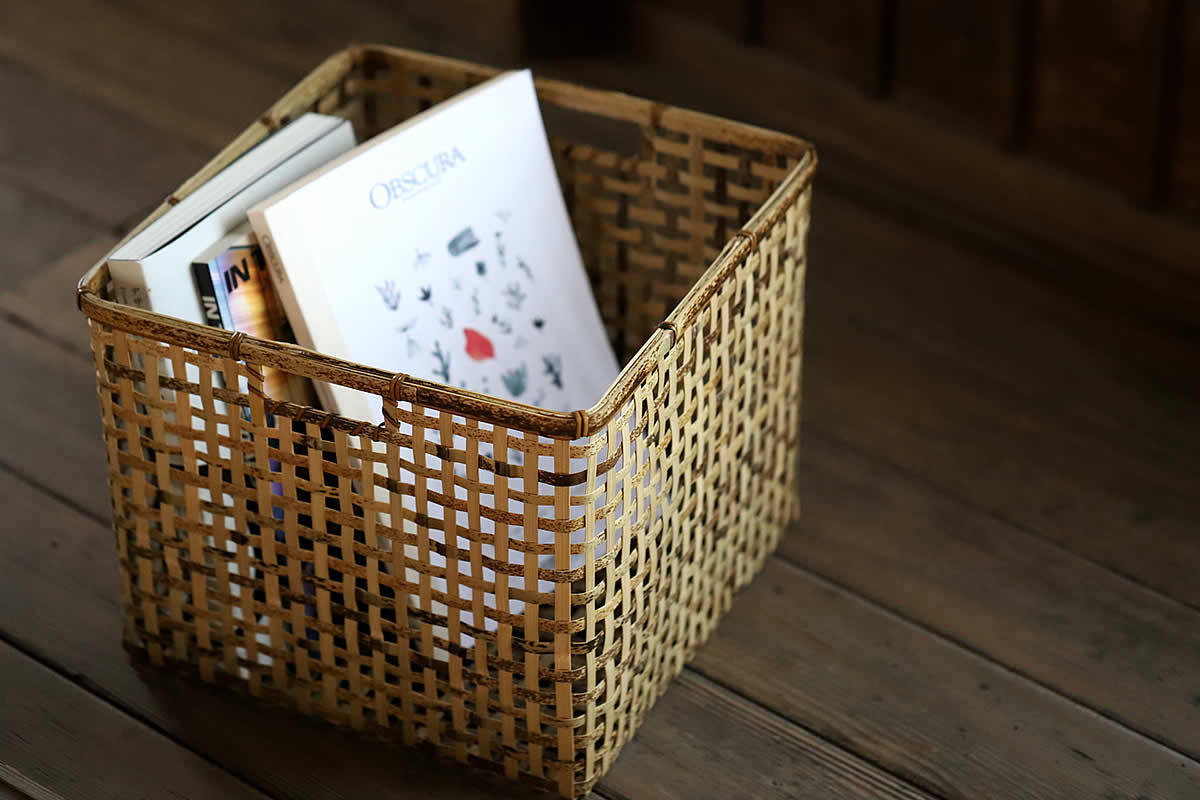 カゴ　取手付き　虎竹　美品 虎竹手付きミニ籠バック | 虎斑竹専門店 竹虎