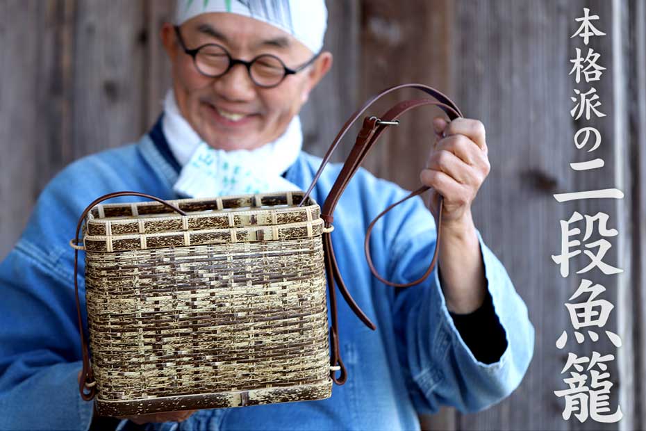 虎竹二段角魚籠 : 虎斑竹専門店 竹虎 - 通販 - Yahoo!ショッピング