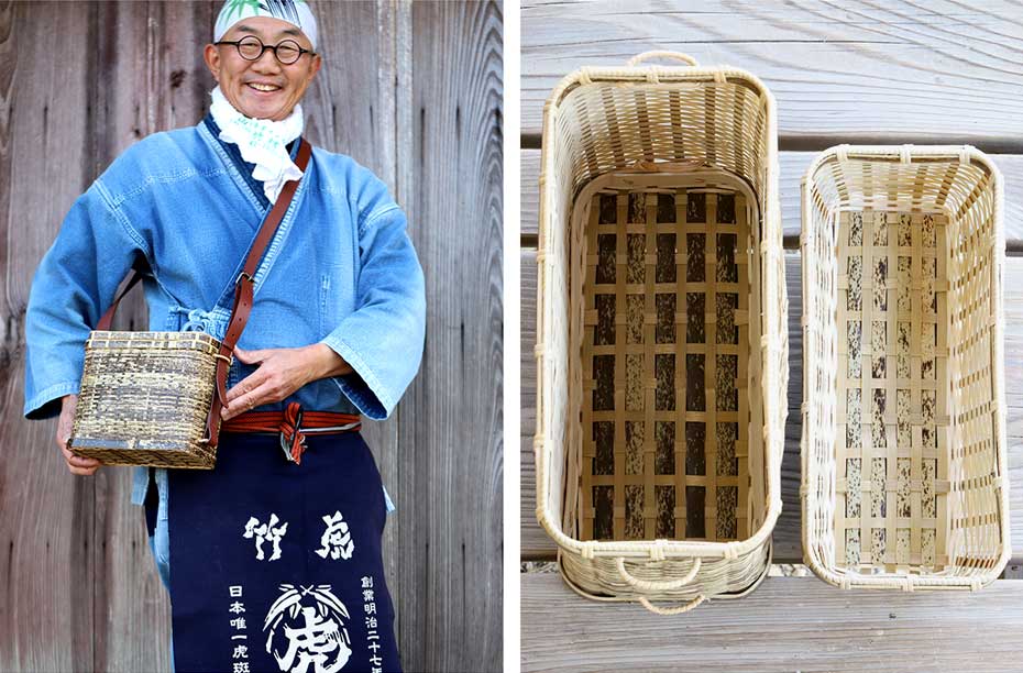 虎竹二段角魚籠 : 虎斑竹専門店 竹虎 - 通販 - Yahoo!ショッピング