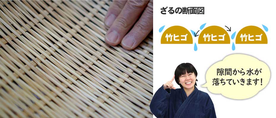 深竹ざる（亀ざる）籐返し巻縁 特大 60cm : 虎斑竹専門店 竹虎 - 通販