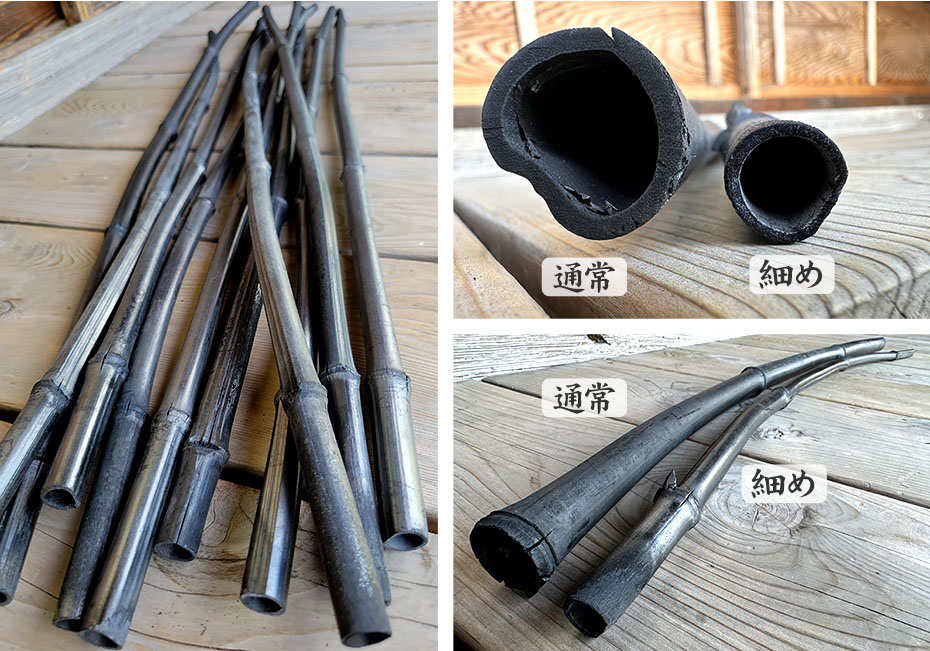 飾り竹炭（丸竹炭）細め約500g 空気浄化作用 調湿 除湿 消臭 和室 洋室