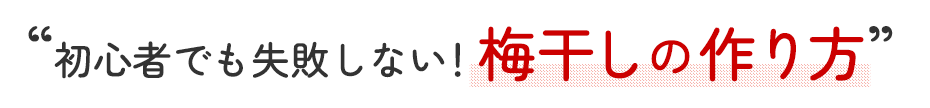 初心者でも失敗しない！梅干しの作り方