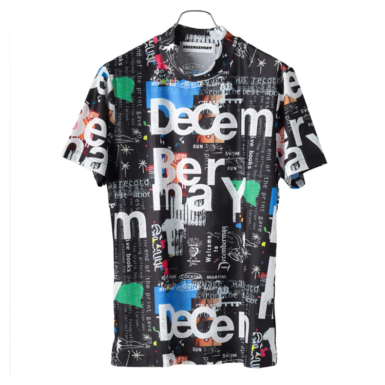『DECEMBERMAY』ゴルフ モックネックシャツ 半袖Tシャツ ディセンバーメイ ゴルフ モックシャツ メンズ 半袖 ハイネック