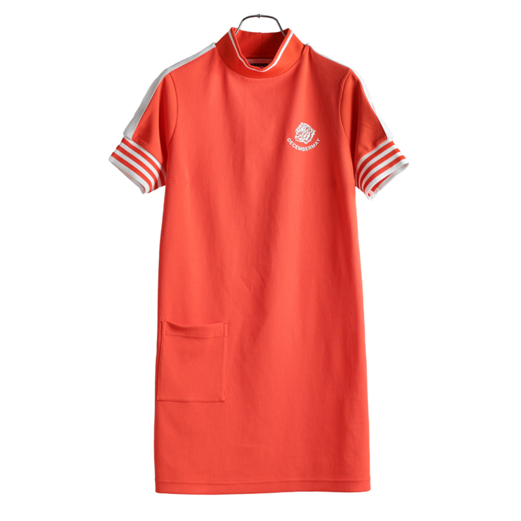 ディセンバーメイ ゴルフ ワンピース レディース 半袖 ハイネック 吸汗