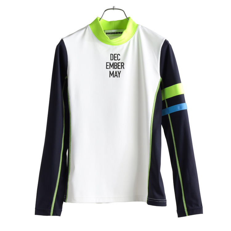 DECEMBERMAY ホワイトモックネックシャツ レディース ゴルフ ウェア