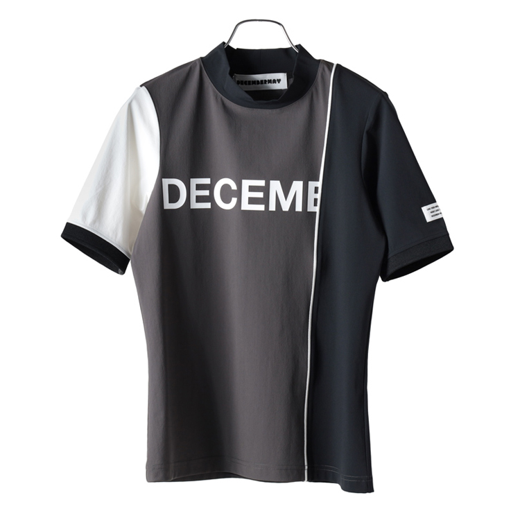 DECEMBERMAY 半袖　モックネック　ゴルフ　レディース　サイズS ディセンバーメイ ゴルフ モックシャツ レディース 半袖 ストレッチ