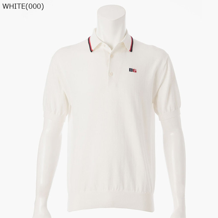BRIEFING GOLF 【超美品】ブリーフィング 半袖ポロシャツ 白×黒