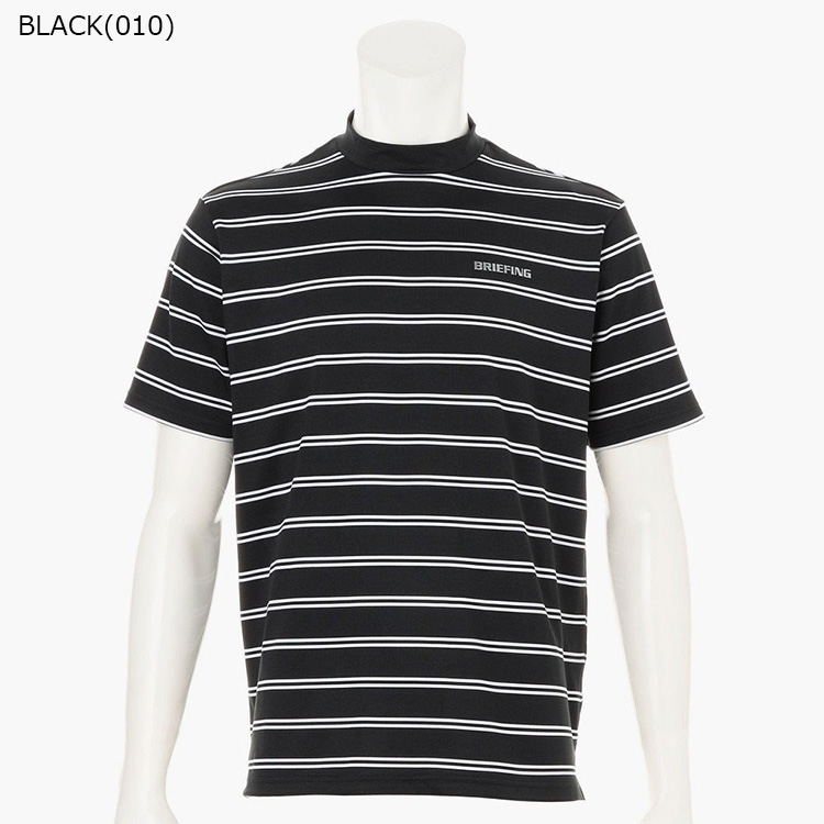 新品★19,800円 黒M BRIEFING 半袖ストライプモックネックシャツ モックネック（BRIEFING GOLF／ゴルフシャツ）｜メンズウエア｜ゴルフ