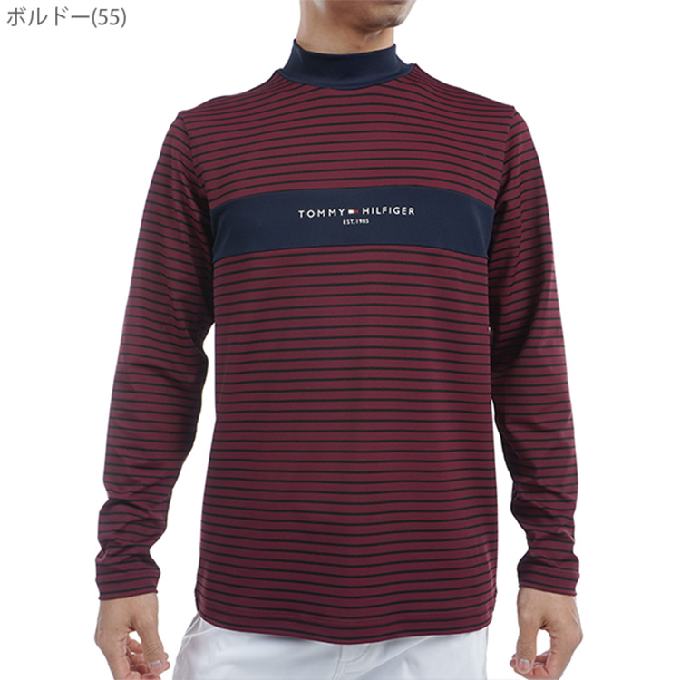 【SALE】トミーヒルフィガー 長袖モックネックシャツ (THMA454) M TOMMY HILFIGER GOLF（トミー ヒルフィガー ゴルフ） トミー