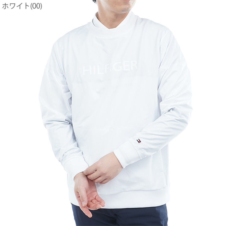 防風クルーネックスウェット【L寸】ホワイト　トミーヒルフィガー　thma554 TOMMY HILFIGER GOLF（トミー ヒルフィガー ゴルフ） トミー