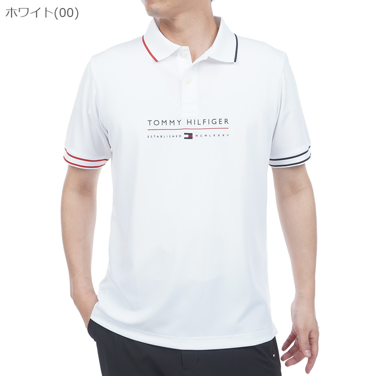 トミーヒルフィガー 刺繍ロゴ ポロシャツ M ホワイト 白 ゴルフ 新品タグ付き TOMMY HILFIGER GOLF（トミー ヒルフィガー ゴルフ） トミー