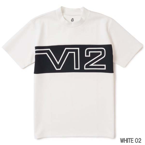 V12 ゴルフ モックネック シャツ 半袖 メンズ ハイネック モックシャツ