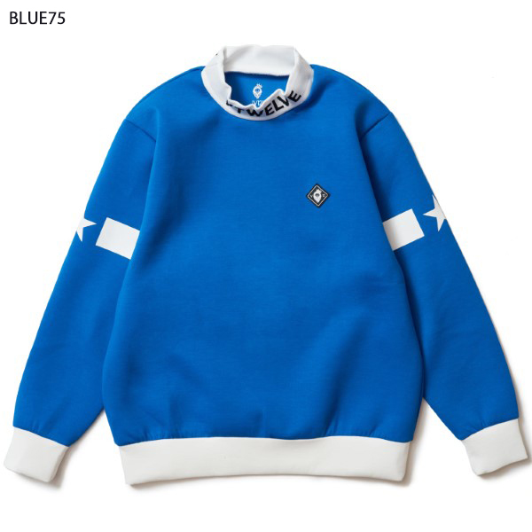 期間セール ! V12 ゴルフ スウェット メンズ 長袖 トレーナー モックネック ゴルフウェア 黒 白 青 無地 星 春 秋 冬 ブランド ロゴ V122221-SW14M 【J2099755854】(13750円)