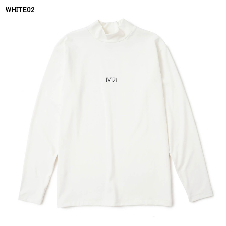 V12 ゴルフ モックシャツ メンズ 長袖 シャツ ハイネック モックネック ストレッチ 裏起毛 保温性 無地 ロゴ ゴルフウェア ブランド V122520-MK04 V12（ヴィ・トゥエルヴ） ゴルフ モックシャツ メンズ 長袖 シャツ