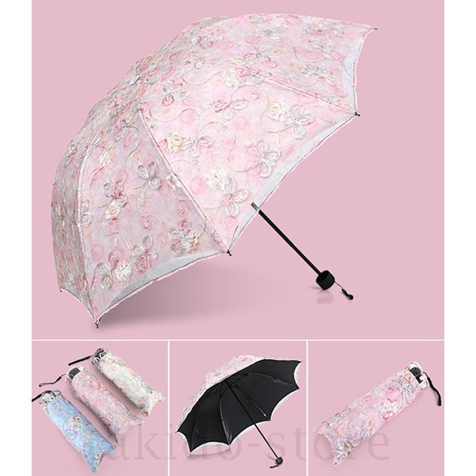 新作 日傘 折りたたみ 晴雨兼用傘 レディース UVカット 遮光 遮熱 軽量 レース 花柄 雨傘 紫外線カット 紫外線対策 傘 折り畳み傘 婦人傘 アンブレラ