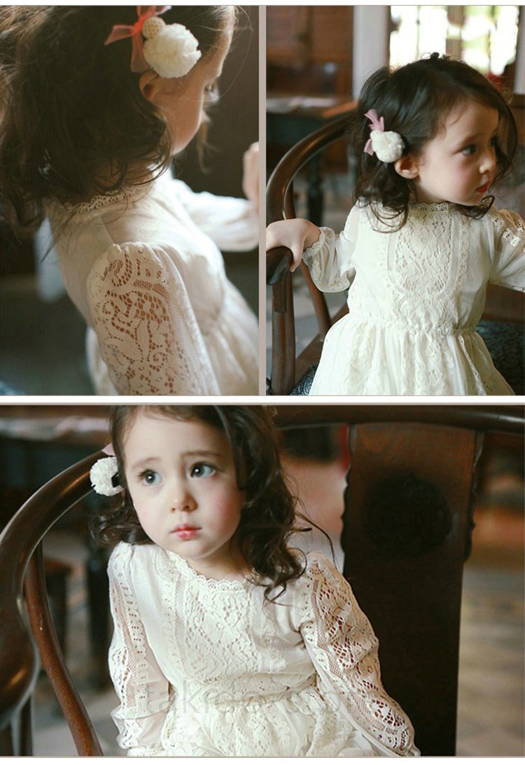 長袖ワンピース 女の子 子供服 秋冬 キッズ ジュニア 総レース 人気新品 子供ドレス 無地 白 おしゃれ 韓国子供服 Sale 94 Off
