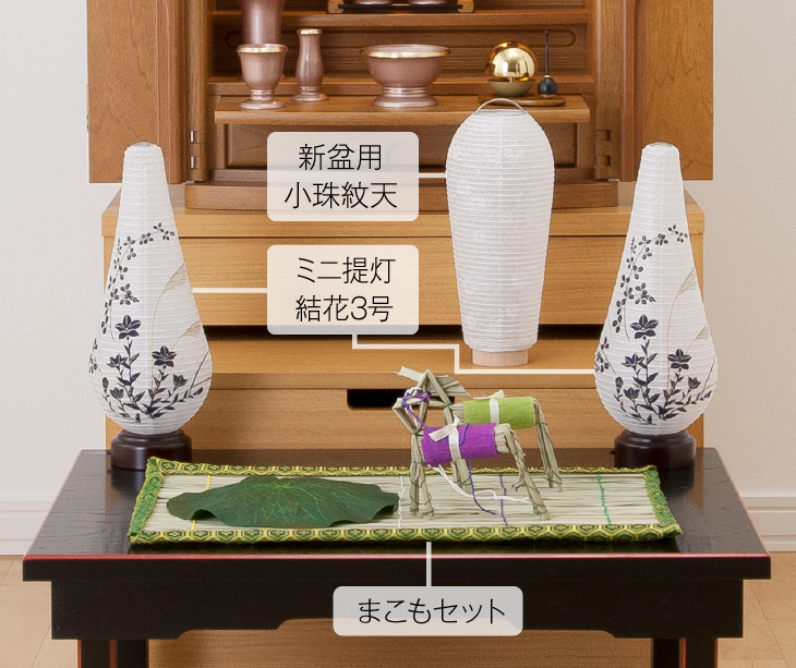 仏壇屋 滝田商店 盆提灯 コンパクト 初盆セット 新盆セット 結花3号