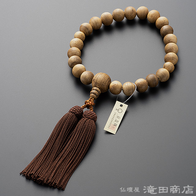 仏壇屋 滝田商店 数珠 男性用 沈香（じんこう） 22玉 念珠袋付き