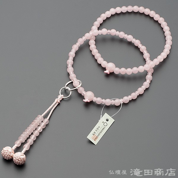 仏壇屋 滝田商店 数珠 浄土宗 女性用 紅水晶 六万浄土8寸 宗派別念珠
