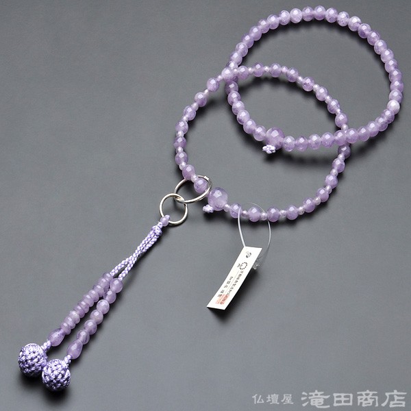 仏壇屋 滝田商店 数珠 浄土宗 女性用 紫雲石 六万浄土8寸 宗派別念珠