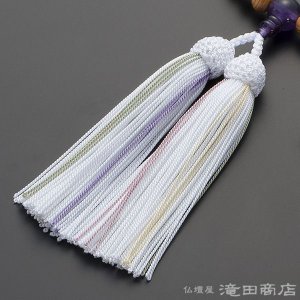 仏壇屋 滝田商店 神道用数珠 女性用 桧(ひのき) 紫水晶仕立 2天勾玉