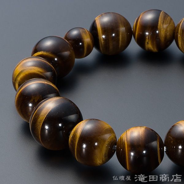 仏壇屋 滝田商店 腕輪念珠 数珠 ブレスレット 虎目石 14mm : 仏壇