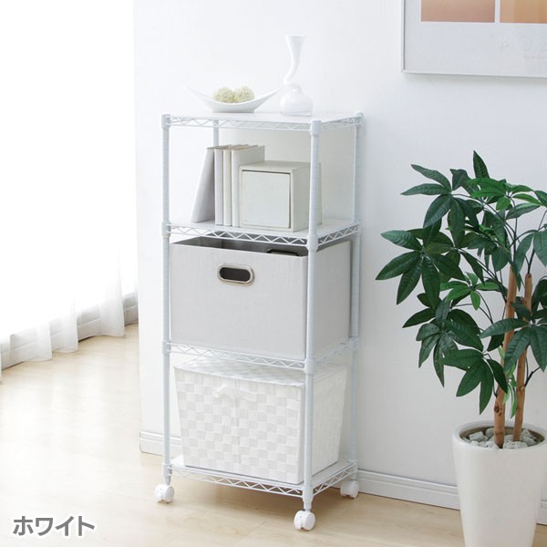 ウッドボード付きカラーメタルラック CBM-44104W アイリスオーヤマ