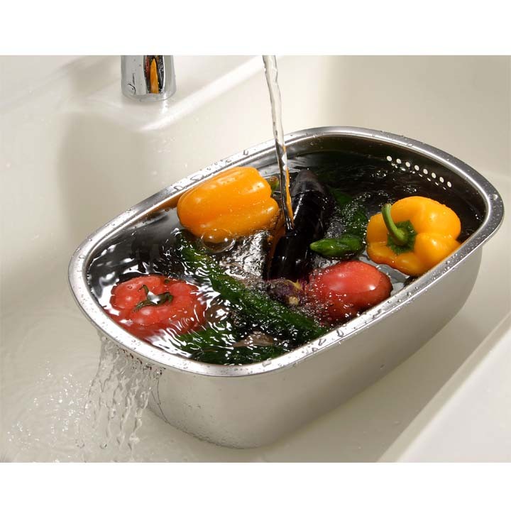【洗い桶ステンレス食器シンクまわりステンレス製の小判型洗い桶足付下村企販】 