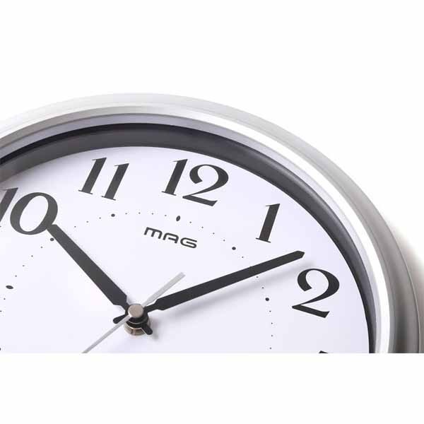 掛け時計 電波 アナログ MAG アストル シルバー W-649-SM-Z (D)(B