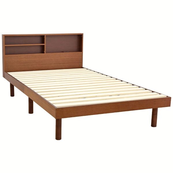 すのこベッド セミダブル セミダブルベッド ベッドフレーム 棚付き