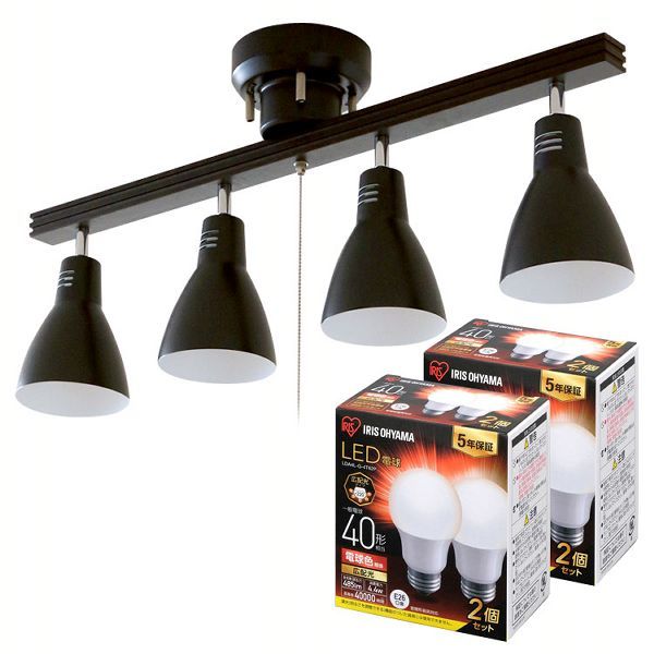 LED電球4個セット）4灯シーリングライト ストレートタイプ LDA4N-G