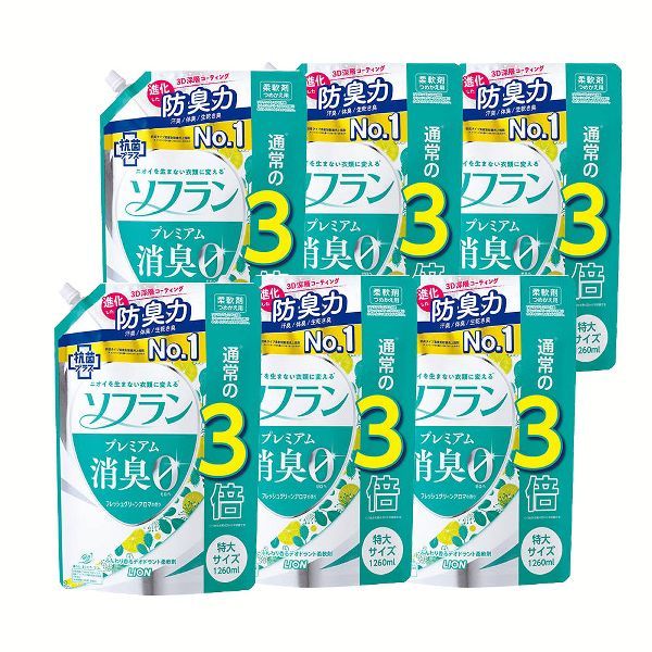 柔軟剤 ソフラン プレミアム消臭 詰め替え 詰替 特大 6個セット ライオン まとめ買い 日用品