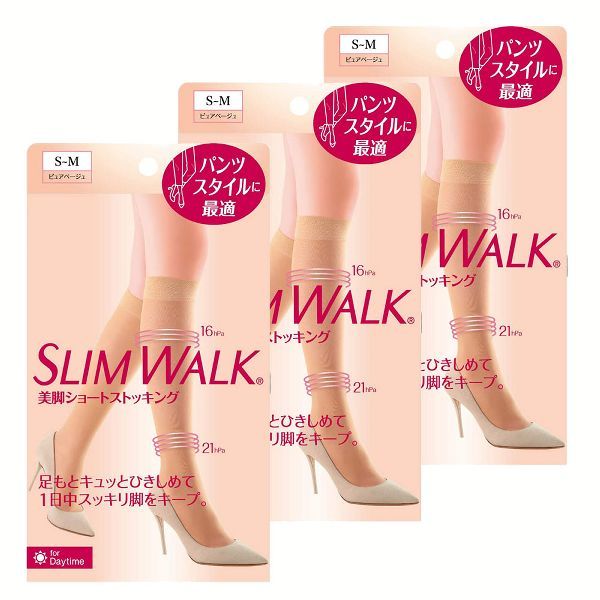 SLIMWALK（スリムウォーク） 美脚ショートストッキング MLサイズ 1セット（3個） ピップ 4Fk9FPKOiE, ボディケア -  convivialmc.com