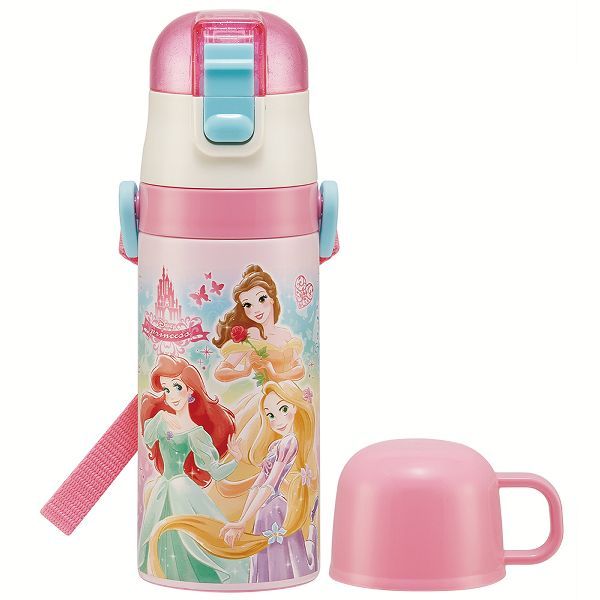 水筒 キッズ 410ml 2way ワンタッチ ステンレス ストロー コップ 子供 ミッキー プリンセス プーさん トミカ シナぷしゅ 軽量 スケーター SKCP3 | スケーター | 07