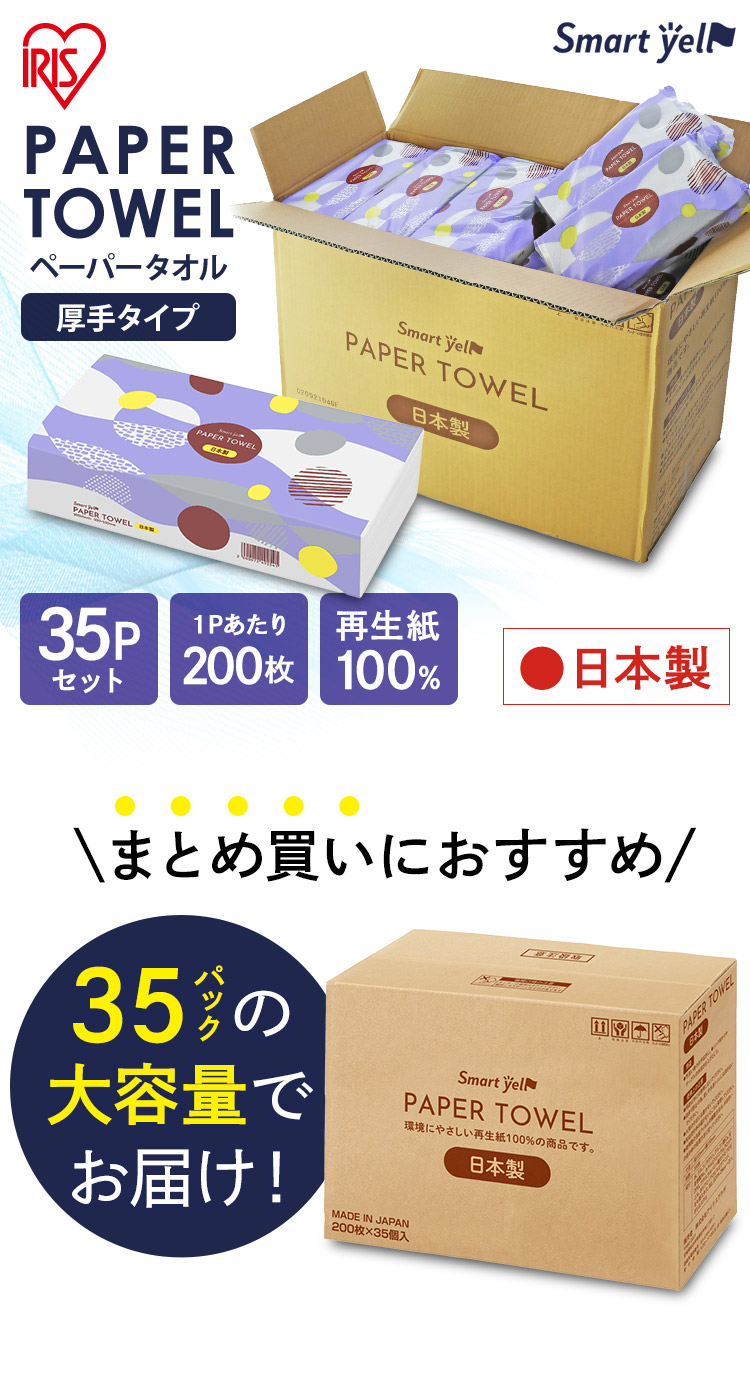 ペーパータオル 業務用 中判 安い 35個セット ハンドペーパータオル